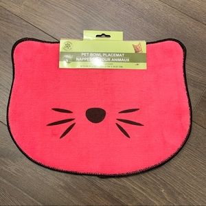 Pet food bowl placemat pink dogs cats